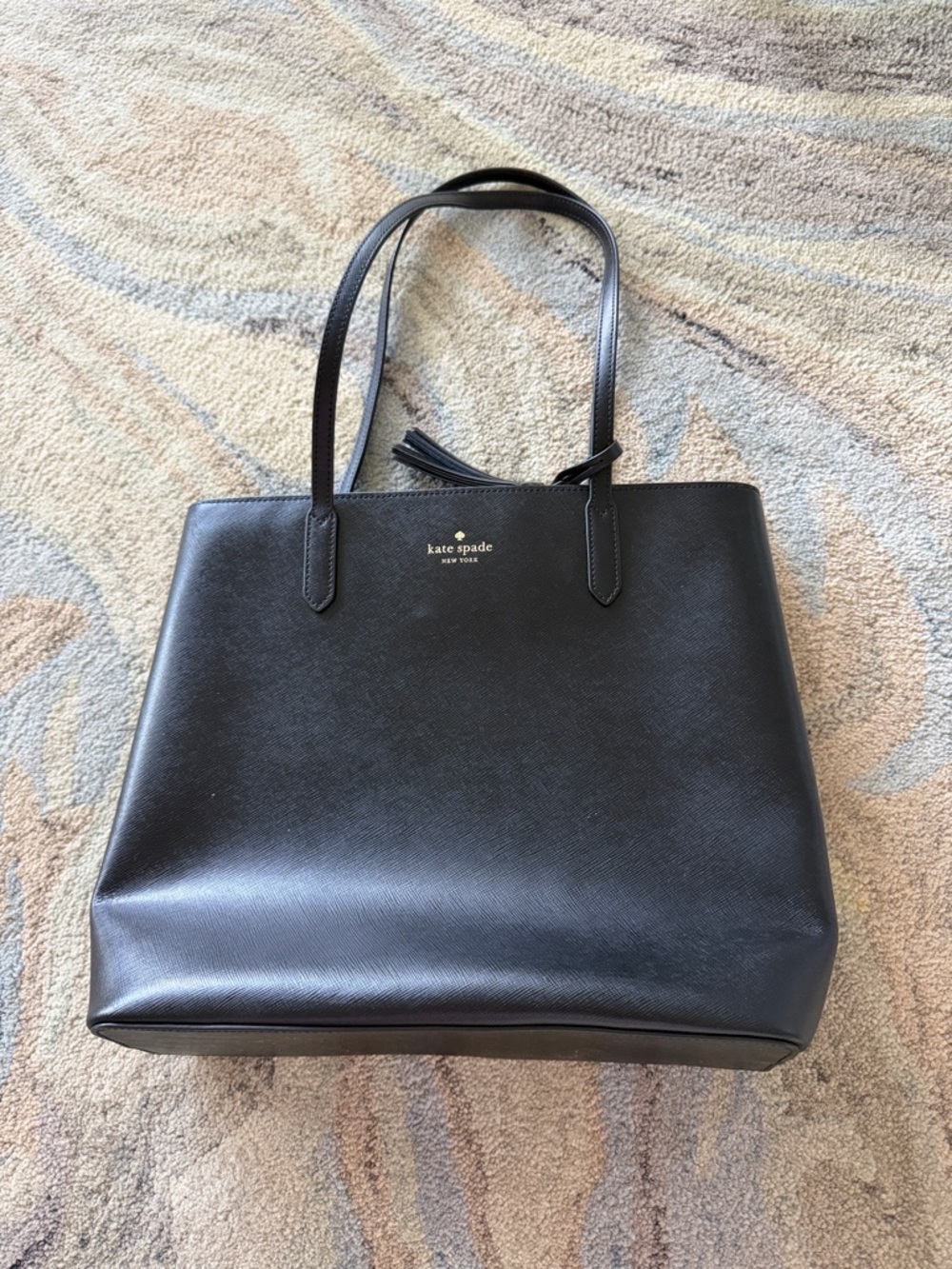 kate spade Black Leather Saffiano Tote